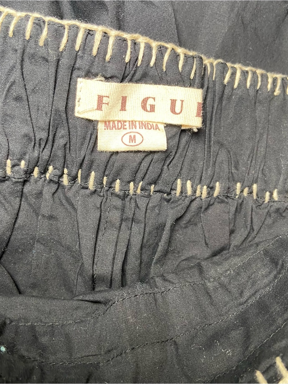 Figue Jolie Tiered Embroidered Ruffle-Hem Straight-Leg Pull-On Pants M Boho - Picture 4 of 5